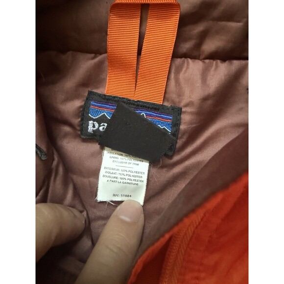 Vintage 90s / 2000s Patagonia Puffball Jacket Full Zip Medium Orange 83970 Men - Picture 12 of 13